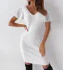Vestido de outono e inverno novo europeu e americano, comércio exterior, sexy, decote em V com renda vazada nas costas, cor sólida, vestido com cintura, à vista