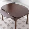 Mesa de jantar de madeira maciça, mesa de jantar telescópica simples, mesa de jantar dobrável, adequada para casa e apartamentos pequenos, mesa e cadeira de jantar de uso duplo quadrado e redondo, mesa redonda