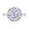 Anillo con Forma de Princesa Cortado a Fuego de Piedra Preciosa de Colores Más Vendido en Transmisión en Vivo, Anillo de Diamante de Alto Carbono Padparadscha Súper Brillante, Dropshipping Transfronterizo