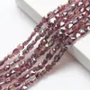 Contas soltas de cristal cor AB 6MM Contas quadradas de cristal furo reto corpo plano Pulseira de miçangas artesanal DIY material para tecer