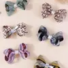 Nuevo Clip para el Cabello Infantil con Estampado de Leopardo Rayado Lazo Lindo Versátil Fresco Dulce Accesorio para el Cabello de Bebé Clip Lateral Clip para el Flequillo