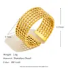 Anel de Moda Europeu e Americano Transfronteiriço Novo Vintage Personalidade para o Dia a Dia Joia Aço Inoxidável Banhado a Ouro 18K Malha Trançada Anel Aberto