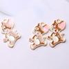Acessórios de joalheria DIY pinga óleo lua gato Gato da Sorte rato desenho animado casal pulseira chaveiro pingente ponto