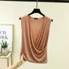 Camiseta sin mangas de modal con cuello en V cruzado para mujer 2026 Verano Delgada sin mangas Camiseta interior Versátil Blusa Top