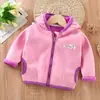 Suéter Infantil com Forro de Fleece Outono e Inverno Novo Roupa para Meninos e Meninas Blusa com Capuz Infantil Jaqueta de Fleece para Bebê
