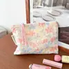 Estilo Ins Bolsita de Maquillaje con Cremallera Floral de Primavera Bolsa de Artículos de Tocador de Perro Lindo Bolsa de Almacenamiento Portátil Bolsa Interior
