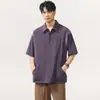 Camiseta de manga corta con solapa de ajuste holgado estilo Old Money para hombre, de verano, secado rápido, casual, con diseño texturizado, polo de pullover