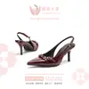 Tacones Altos de Punta Francesa con Lazo para Mujer 2025 Nuevos Sandalias Elegantes de Verano para Mujer con Punta de Stiletto