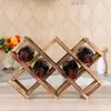 Estante de exhibición de botellas de vino de escritorio plegable independiente estante para copas de vino artesanía de madera regalo