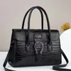 Bolsa de Mão Elegante com Padrão de Crocodilo, Grande Capacidade, Bolsa de Ombro Versátil para Festas, Compras e o Dia a Dia, Bolsa Transversal