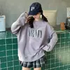 Suéter Retro Estilo Americano con Estampado Cuello Redondo para Mujer Ropa de Otoño talla extra Camiseta Base regular Casual Holgado Superior Delgado Tendencia
