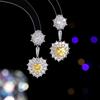 2024 Novo Elegante Colorido Micro-incrustado Amor Flor Brincos Femininos Série Candy Super Flash Zircon Light Luxo Brincos Requintados