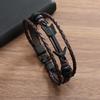 Pulsera con hebilla de aleación de estilo punk oscuro para hombre, pulsera con personalidad de aventura con timón cruzado transfronterizo europeo y americano