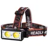 Linterna frontal tipo linterna frontal de luz fuerte Carga tipo C Pantalla inteligente para exteriores Correr Pesca LED Linterna frontal de luz fuerte