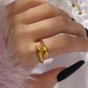 Anillo de abrazo de manos doradas que corazón letra manos pequeñas que corazón nicho simple elegante sentido de alta gama