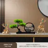 Nuevo adorno de pintura de arena de pino de bienvenida estilo chino para sala de estar, entrada, oficina, sala de té, vitrina, mueble de TV, decoración de mueble de vino