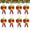 Bolinha colorida de pelo sintético de coelho para o Natal com cordão de PP, Pingente de decoração DIY para árvore de Natal de feriado, Pom-pom de decoração de Natal transfronteiriço