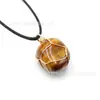 Temu Venta Caliente Colgante de Alambre Dorado Asimétrico Tendencia Piedra Natural Cristal Ágata Piedra Collar Boutique Tk Venta Caliente
