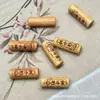 Madeira de Pessegueiro Antiga Quatro Vias Riqueza, Paz e Alegria Conjunto de Duas Peças DIY Acessórios para Joias de Contas Budistas Pulseira Pingente Artigo