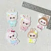 Parches lindos de dibujos animados de acrílico Labubu para DIY, pinzas para el pelo, broches, imanes para refrigerador, decoraciones, accesorios para mochila de estudiante