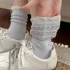 Calcetines de Lunares para Mujer, Calcetines de Media Pantorrilla para Otoño e Invierno, Calcetines Blancos Holgados Suaves y Dulces, Calcetines Largos Estilo Universitario de Otoño para Niñas