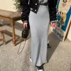 Falda bodycon de cintura alta con abertura, ajustada, para mujer, de alta gama, de Dongdaemun, Corea