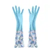 Guantes Sanhan para lavar platos Limpieza de cocina Guantes para el hogar Impermeables Duraderos Forrados de felpa Gruesos Guantes para lavar ropa Alargados