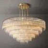 Exportados a América del Norte, Lámparas de araña de estilo italiano de lujo ligero, Lámparas de cristal para salas de estar, Lámparas de estilo americano para comedores, Luminarias circulares creativas y únicas para dormitorios