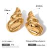 Brincos de concha lisa tridimensional de aço inoxidável ouro 18k Europa e Estados Unidos rede vermelha com brincos de aço titânio liso de alto luxo