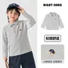 Camisa Polo Europeia Masculina Direita Primavera e Outono Estilo Academia Camiseta de Manga Longa para Bebê Roupas Novas para Meninos Roupas Infantis Roupas de Outono para Crianças