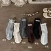 Meia de pera para crianças, roupas infantis, meias para meninas, outono, novas, estilosas, com babado, meias slouch infantis, meias de cano médio, meias de algodão para bebês meninas