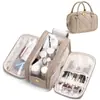 Neceser plano acolchado de gran capacidad para mujer, con apertura amplia, bolsa de almacenamiento portátil para viajes, transfronterizo