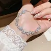 Pulsera de Zirconia Flor de Glicina para Mujer, Joyería de Moda Simple y de Alta Gama, Diseño de Nicho, Lujo Ligero, Versátil, Pulsera de Estilo Fresco