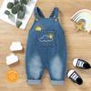 Novos Jeans Casuais de Verão para Meninos e Meninas Bebês com Bordado de Nuvens e Sol