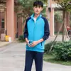Conjunto de Uniforme Deportivo de Primavera y Otoño para Estudiantes de Primaria y Secundaria, Uniforme de Clase de Manga Larga, Conjunto de Dos Piezas para Estudiantes de Secundaria y Preparatoria