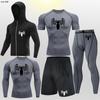Pantalones Cortos de Atletismo Transpirables de Secado Rápido para Correr Transfronteriza Pantalones Ajustados Entrenamiento Deportivo Fitness Deportivo Examen Físico Juego de Cinco Piezas Alta Elasticidad Transpirable