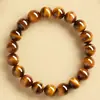 Pulsera de Piedra Ojo de Tigre Natural Pulsera de Ojo de Tigre Amarillo Unisex Pulsera de Cristal Natural Puro Joyería Sencilla Venta al por Mayor