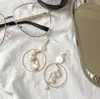 B212 verão novo geométrico redondo concha orelha joia estilo coreano e simples folha Pérola costura brincos femininos pendentes
