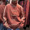 Nova Jaqueta Cardigan Esportiva Estilo Chinês Estilo Nacional Botão de Sapo Roupa Externa Masculina e Feminina Design de Sentido da Primavera e Outono Gola Alta Uniforme de Baseball Três Listras