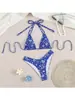 Nueva Fábrica de Suministro Exclusivo de Comercio Electrónico Transfronterizo Venta al por Mayor Directa de Fábrica Bikini de Dos Piezas Popular Europeo y Americano Estilo Estampado