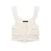 Atacado Fabricante de Roupas Femininas Transfronteiriço Moda Estilo Europeu e Americano Top Camisola Decorativa em Camadas com Barra de Renda