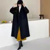 Abrigo de Lana Doble Faz para Mujer de Longitud Media 2025 Otoño/Invierno Nuevo Estilo Coreano Suelto Adelgazante Sentido del Diseño Chaqueta de Tela de Lana