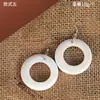 Artesanato Nepalês Estilo Xizang Brincos de Concha Branca Acessórios Brincos Decorativos Étnicos Acessórios Requintados Brincos de Concha