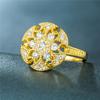 Anillos de Boda Clásicos Más Vendidos, Anillos de Zirconia Exquisitos y Lujosos con Microincrustaciones Completas de Diamante para Mujer, Anillos Florales Huecos de Moda