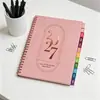 Calendário 2026-2027 Caderno Inglês A5 Caderno Espiral Metálico Planejador Semanal Personalizável