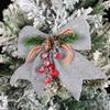 Moño Grande Navidad Moño de Polvo Dorado Colgante para Árbol de Navidad Decoración Navideña Regalo Corbata Navideña