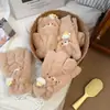 Guantes Calientes Lindos de Oso Abeja para Estudiantes Invierno Ciclismo a Prueba de Frío Bufanda Rellena Guantes Gruesos con Felpa a Prueba de Viento