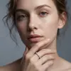 Anel Europeu e Americano Meia-Lua de Estilo Transfronteiriço, Anel de Prata S925 com Moissanita de Alta Transparência, Anel de Nicho com um Design Único