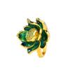 Anillo Abierto de Flor de Loto Cloisonné Retro Artístico Clásico Moda Versátil Elegante Joyería para Mujer