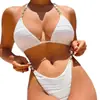 2026 Nuevo Modelo Aliexpress Bolso Triángulo de Cadena de Color Sólido Traje de Baño de Dos Piezas para Mujer, Moda Europea y Americana Bikini Sexy
